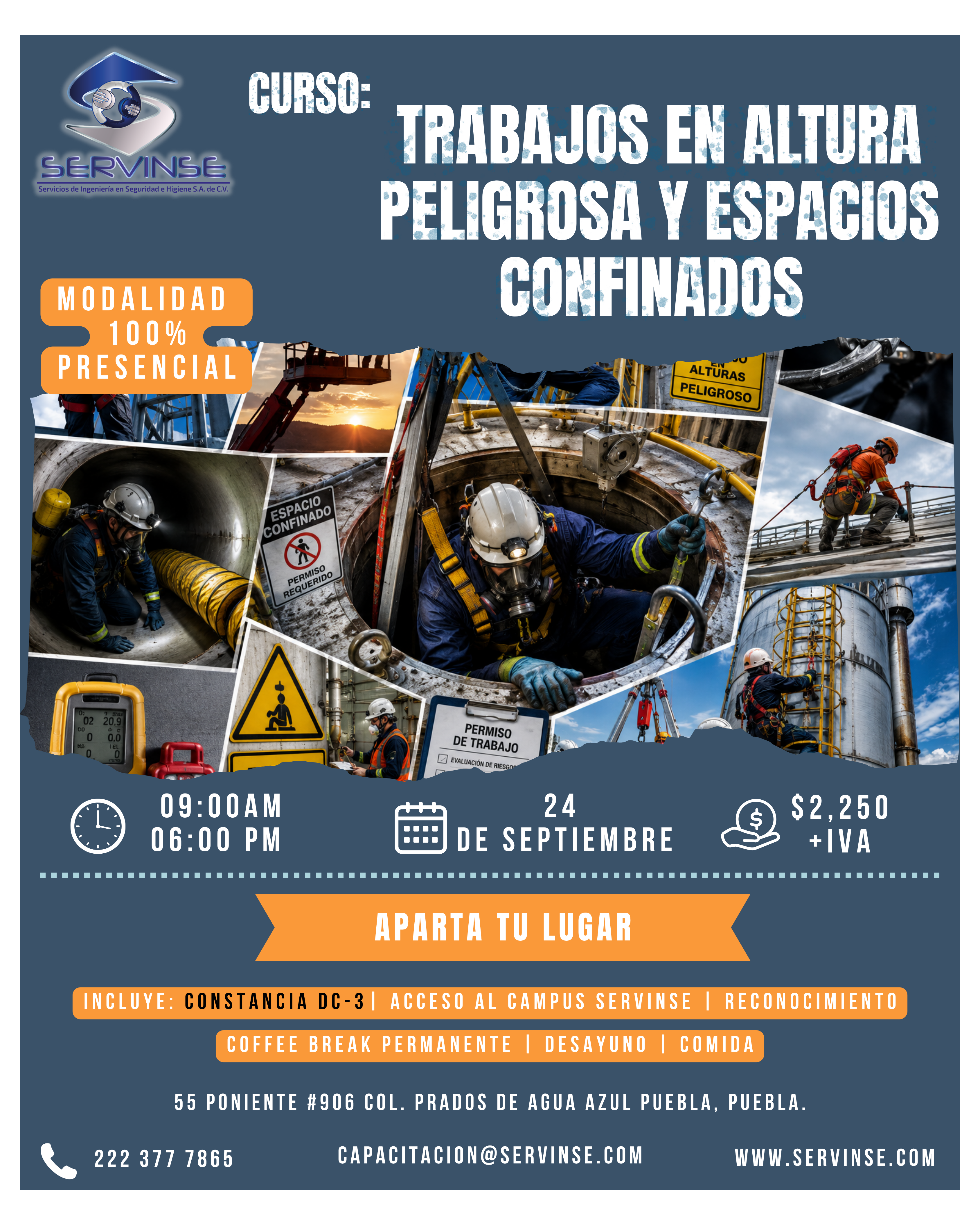 TRABAJOS EN ALTURA PELIGROSA Y ESPACIOS CONFINADOS (8 HRS)