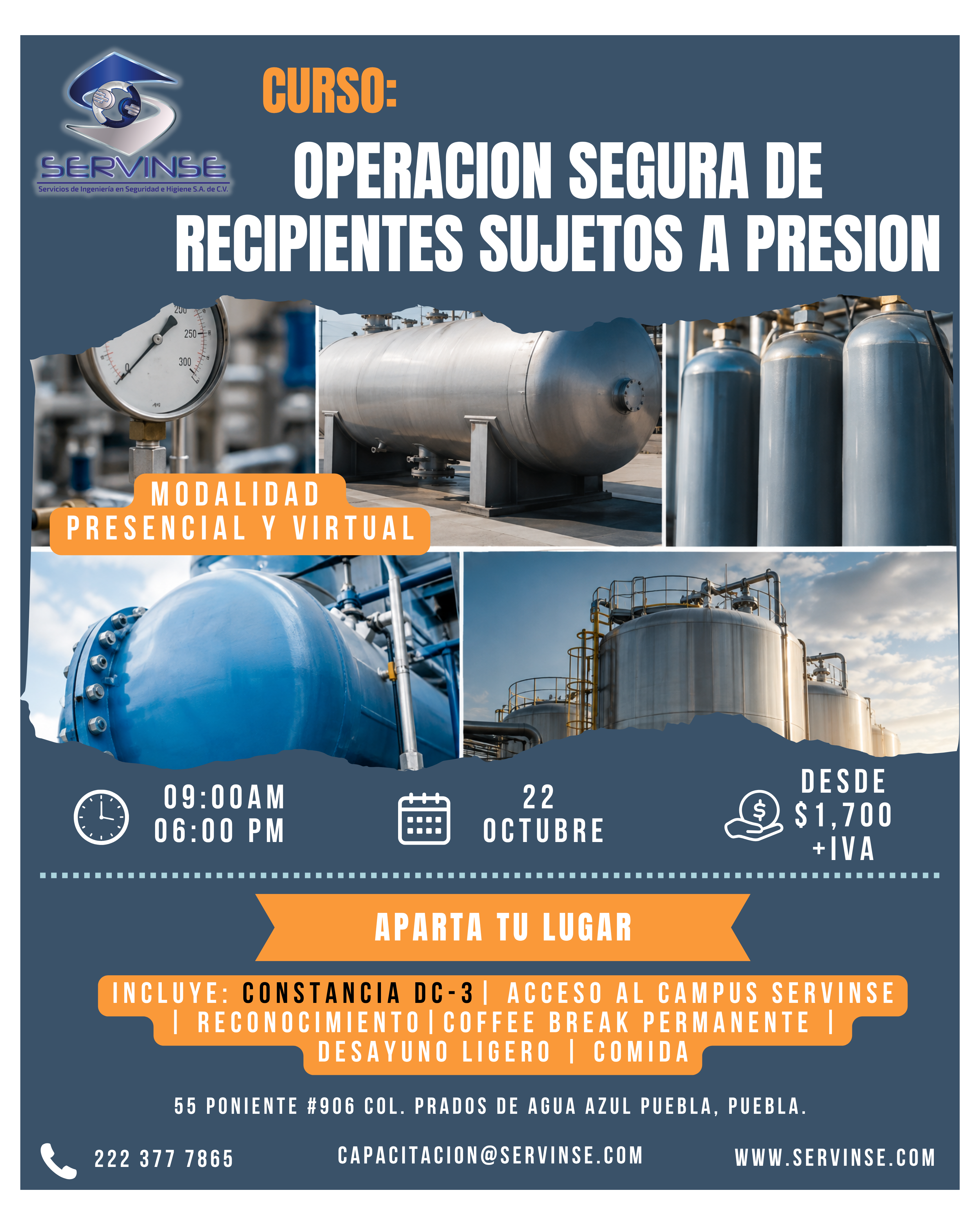 OPERACIÓN SEGURA DE RECIPIENTES SUJETOS A PRESIÓN (NOM-020-STPS)